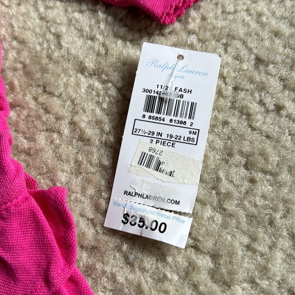 Ralph Lauren pink ruffle matching dress set NWT 6 months - Picture 4 of 8